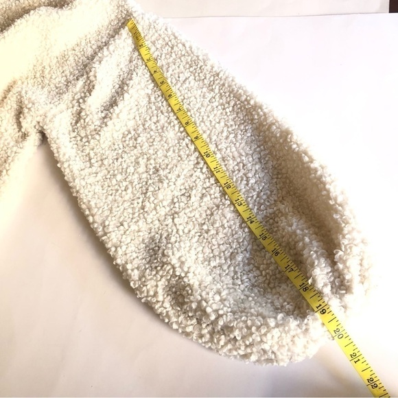 FOREVER 21 Contemporary Balloon Sleeves Pullover Hoodie Plush Teddy Jacket Sz S- - Picture 9 of 10